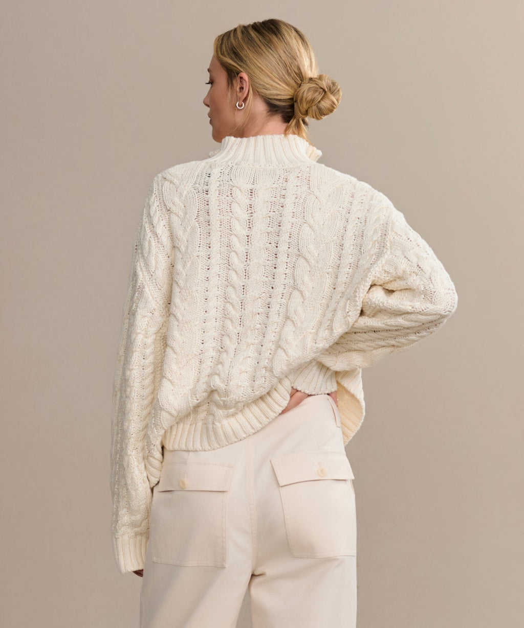 Cotton Cable Half Zip